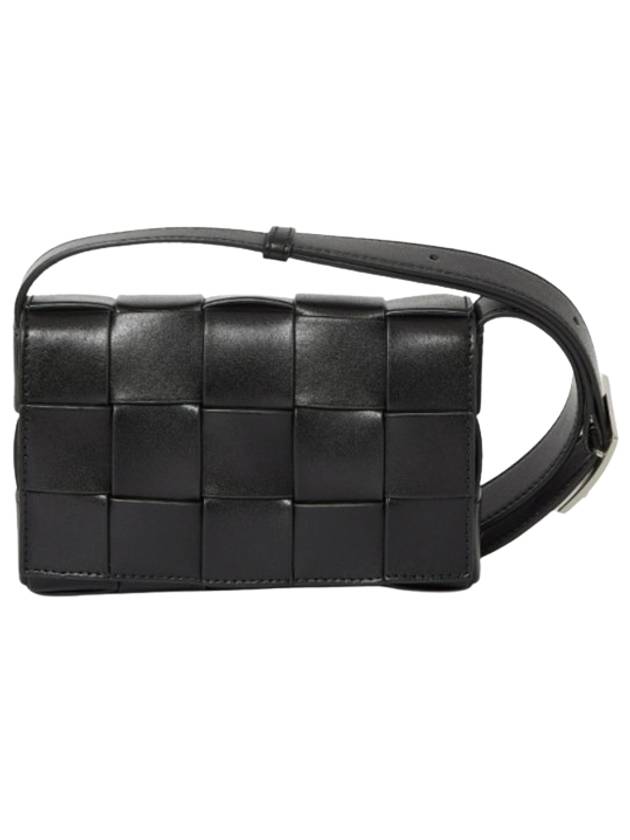 Cassette Intrecciato Small Cross Bag Black - BOTTEGA VENETA - BALAAN 2