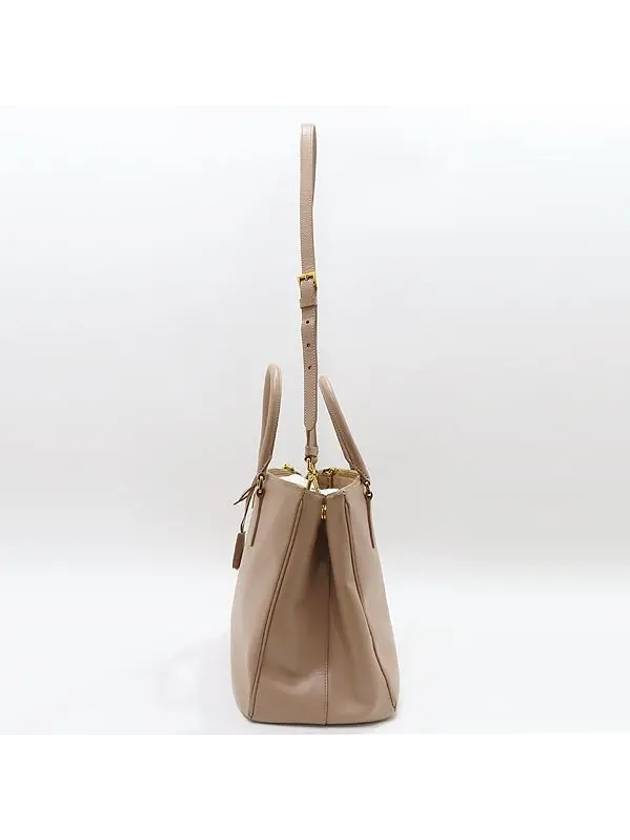 BN1786 Pink beige SAFFIANO LUX gold triangle logo tote bag - PRADA - BALAAN 3