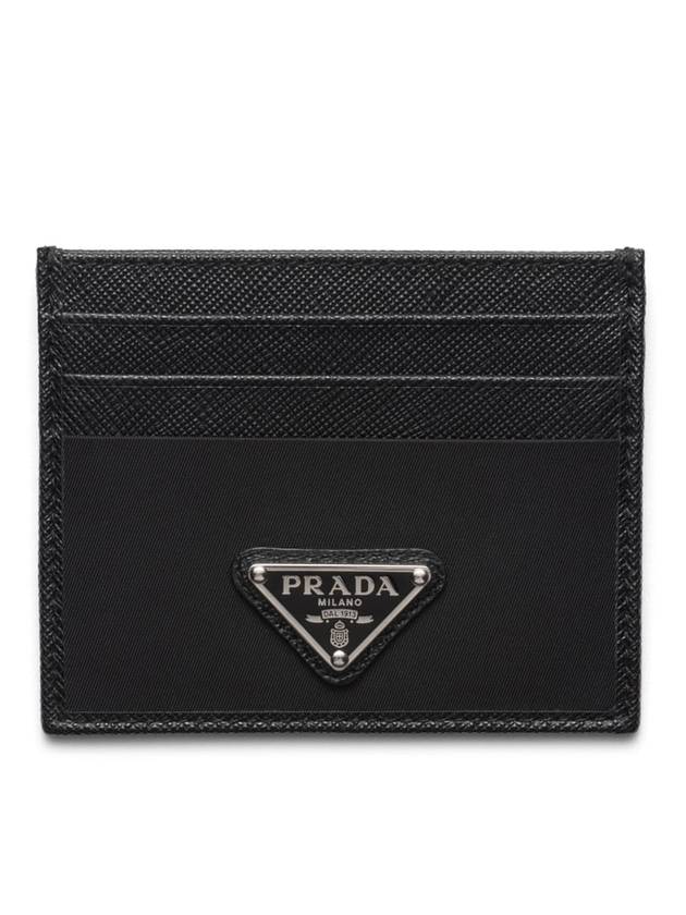 Re-Nylon Saffiano Leather Card Wallet Black - PRADA - BALAAN 2