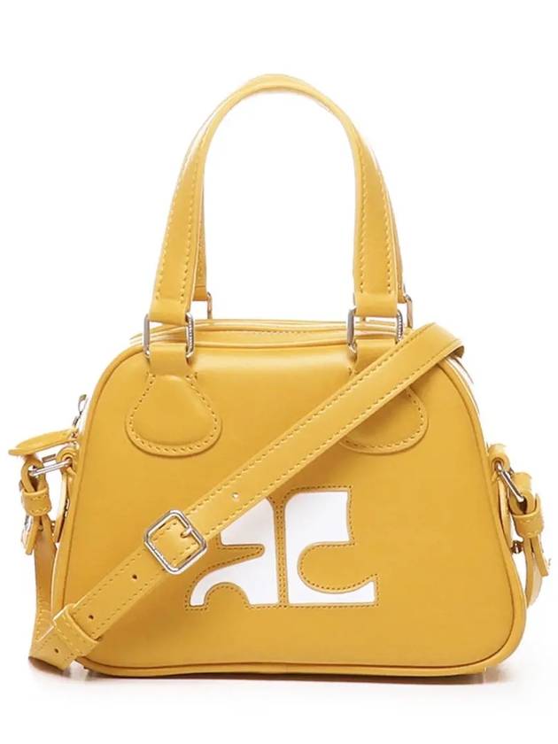 Mini Leather Bowling Cross Bag Yellow - COURREGES - BALAAN 3