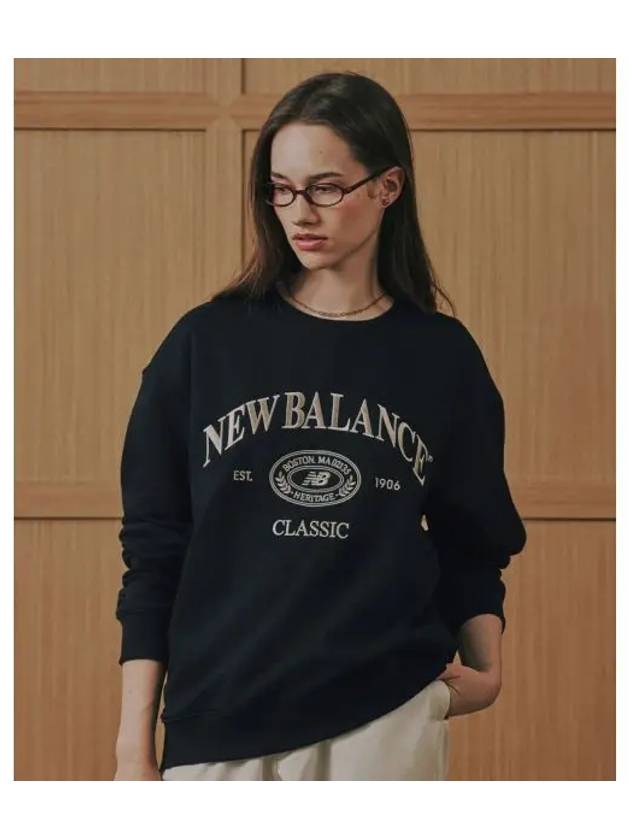 NBNCE41313 UNI Heritage Sweatshirt BLACK - NEW BALANCE - BALAAN 1