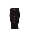 5 Button Knit Pencil Skirt Black - BALMAIN - BALAAN 2