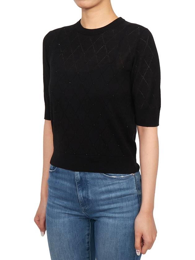 Patrick Short Sleeve Knit Top Black - MAX MARA - BALAAN 3