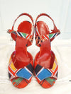 Women s Multicolor Fabric Open Toe Slingback HM99619HE 230mm 36 Condition A - HERMES - BALAAN 1