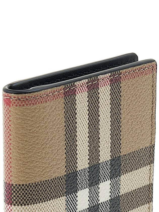 Vintage Check Leather Half Wallet Beige - BURBERRY - BALAAN 7