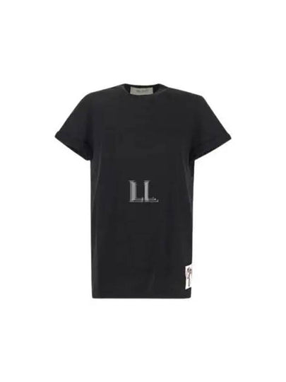 Embroidered Logo Crew Neck Short Sleeve T-Shirt Black - GOLDEN GOOSE - BALAAN 2