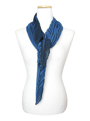 Pleated Please Royal Blue Scarf - ISSEY MIYAKE - BALAAN 1