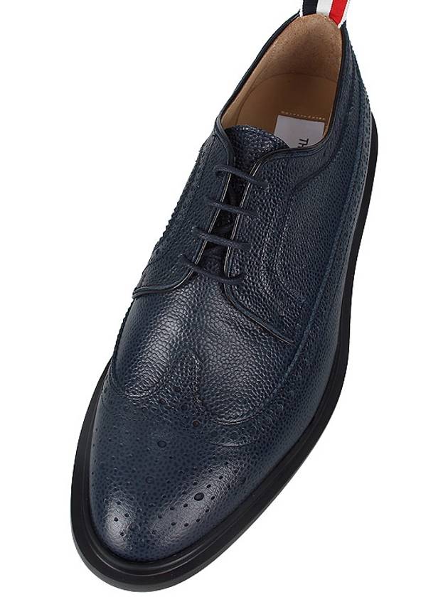 Pebbled Leather Derby Navy - THOM BROWNE - BALAAN 8