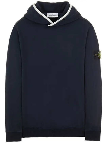 Garment Dyed Cotton Stretch Fleece Hoodie Navy - STONE ISLAND - BALAAN 1