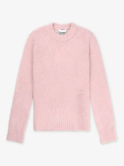 Brush Alpaca O Neck Knit Top Pink - GANNI - BALAAN 2