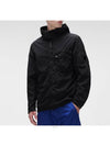 Lens Wappen Nylon Hooded Jacket Black - CP COMPANY - BALAAN 7