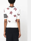 Women's 4 Bar Intarsia Knit Top White - THOM BROWNE - BALAAN 5