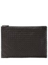 Intrecciato Document Leather Clutch Bag Dark Brown - BOTTEGA VENETA - BALAAN 2