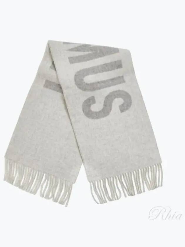 Lecharpe Fringe Logo Virgin Wool Muffler Grey - JACQUEMUS - BALAAN 2