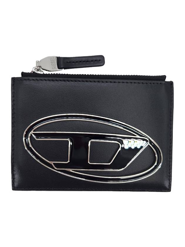 1DR Logo Card Wallet Black X09886PR818 9XXA - DIESEL - BALAAN 1