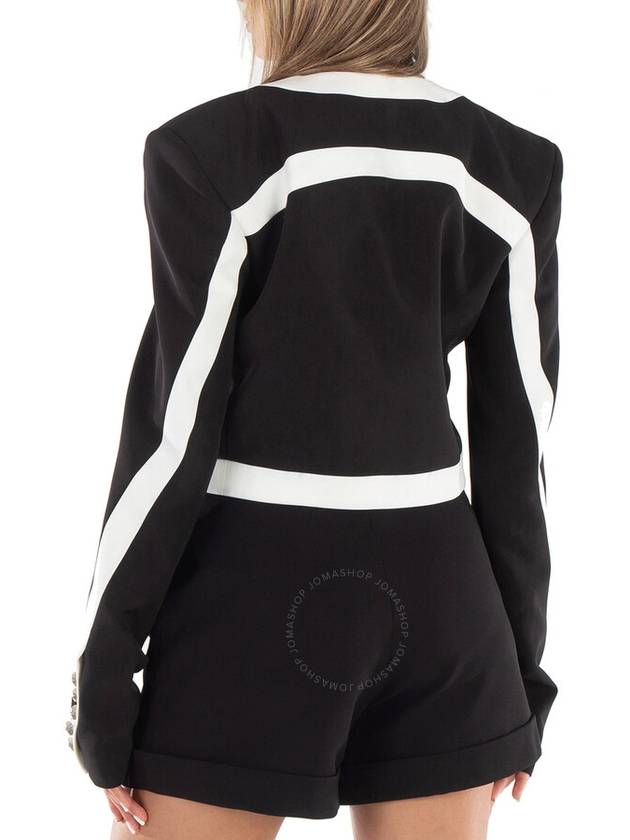 Philipp Plein Black And White Stretch Viscose Cady Jacket, Size Large - PHILIPP PLEIN - BALAAN 3