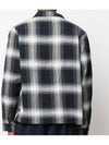 Men's Shadow Plaid Zip-Up Jacket Navy - STUSSY - BALAAN 5