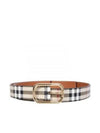 Check Leather Belt Beige - BURBERRY - BALAAN 2