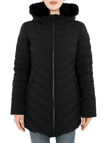 Women's Roselawn Hooded Fur Padding Black - MOOSE KNUCKLES - BALAAN 1