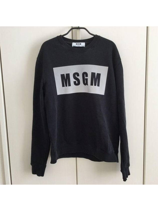 Box Logo Cotton Sweatshirt Black - MSGM - BALAAN 2