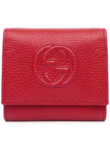 Soho Tri-Fold Leather Half Wallet Red - GUCCI - BALAAN 1