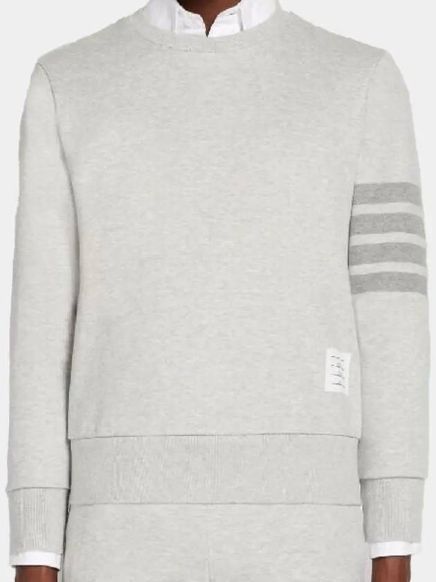 Classic Loopback Terry Tonal 4-Bar Relaxed Fit Crewneck Sweatshirt Pale Grey - THOM BROWNE - BALAAN 3