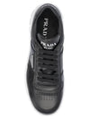 Triangle Logo Leather Low Top Sneakers Black - PRADA - BALAAN 3