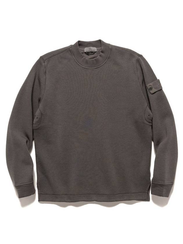 Ghost Piece Cotton Jersey Crew Neck Sweatshirt Dark Grey - STONE ISLAND - BALAAN 1