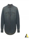 Women's Western Vintage Denim Long Sleeve Shirt Blue - SAINT LAURENT - BALAAN 2