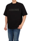 Le Typo Cotton Short Sleeve T-shirt Black - JACQUEMUS - BALAAN 7