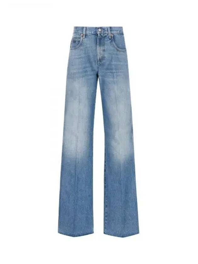 Cotton Straight Jeans Blue - GUCCI - BALAAN 2