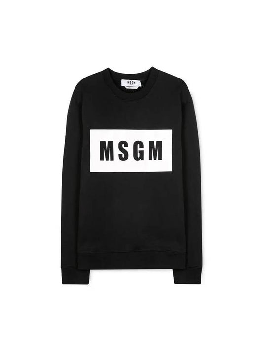 Men's Box Logo Cotton Sweatshirt Black - MSGM - BALAAN 1