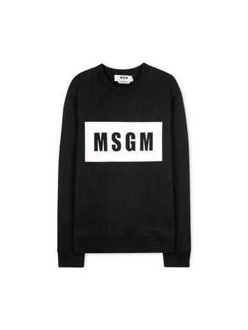 Men's Box Logo Cotton Sweatshirt Black - MSGM - BALAAN 1