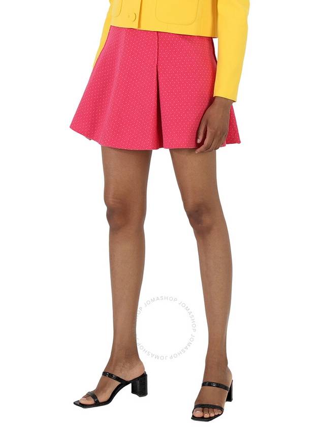 Moschino Fuschia Polka-Dot Tweed Mini Skirt, Brand Size 38 (US Size 4) - MOSCHINO - BALAAN 2