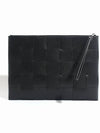 Intrecciato Weaving Strap Clutch Bag Black - BOTTEGA VENETA - BALAAN 3