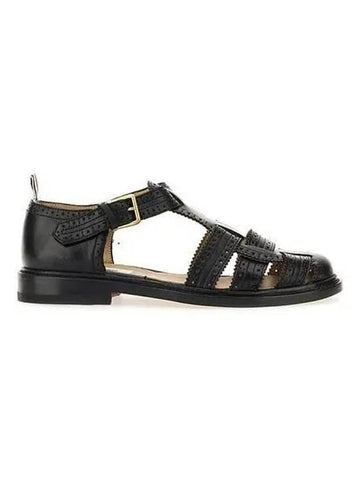 sandals women fisherman black - THOM BROWNE - BALAAN 1