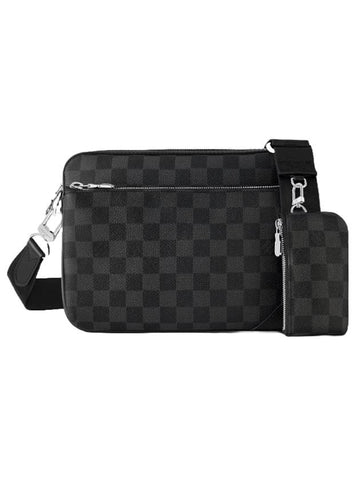 Trio Damier Graphite Canvas Messenger Bag Black - LOUIS VUITTON - BALAAN 1