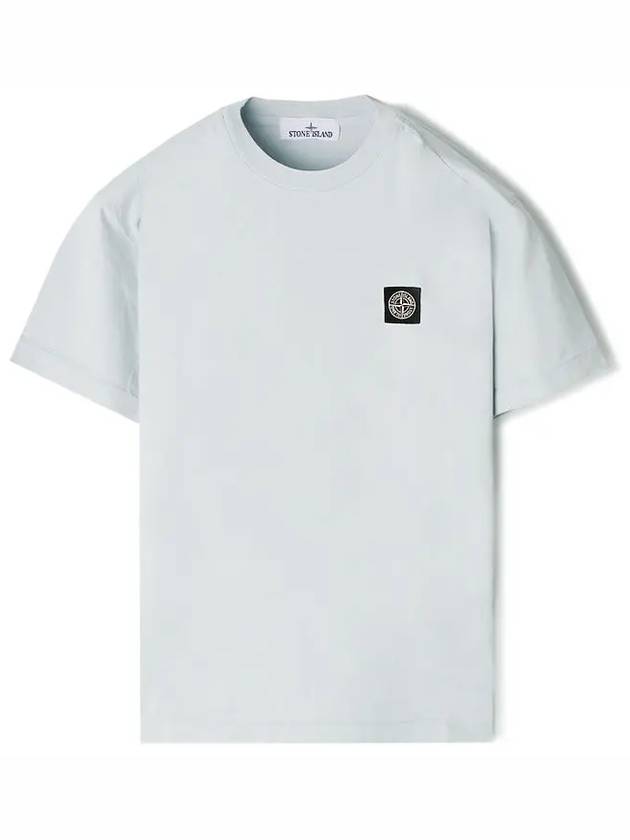 Logo Patch Short Sleeve T-Shirt Blue - STONE ISLAND - BALAAN 2