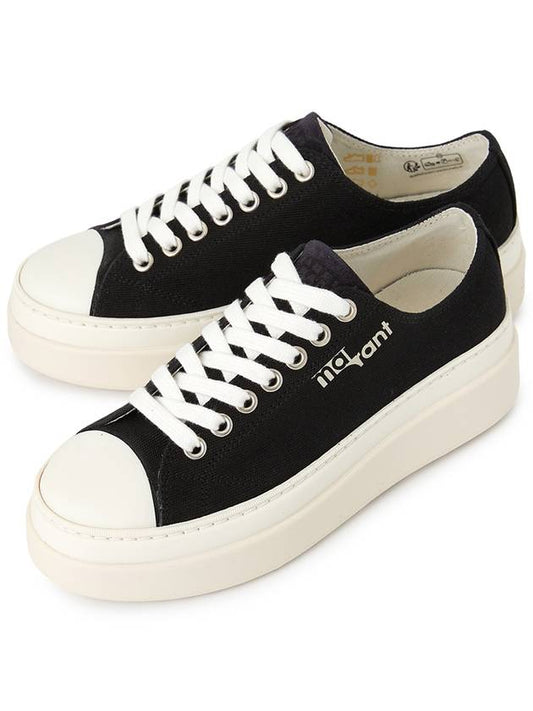 Austin Logo Print Platform Low Top Sneakers Black - ISABEL MARANT - BALAAN 2