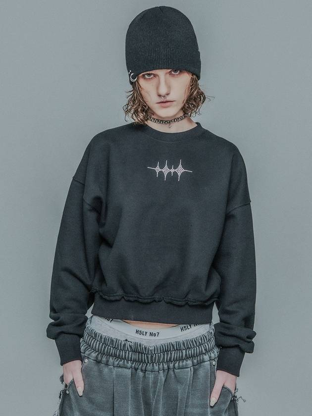 HOTFIX CROP SWEATSHIRT_BLACK - HOLY NUMBER 7 - BALAAN 1