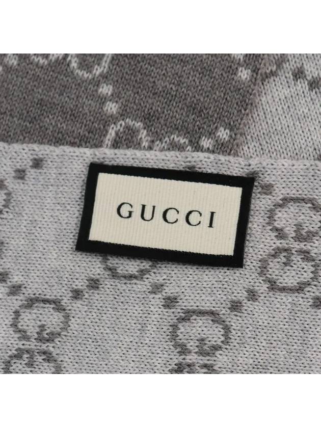 GG Two Tone Wool Scarf Grey - GUCCI - BALAAN 4