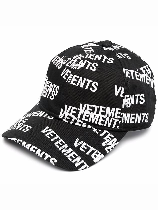 All-Over Logo Cotton Ball Cap Black - VETEMENTS - BALAAN 2