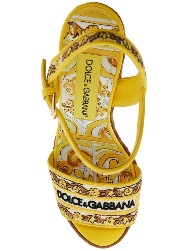 maiolica embroidered wedge sandals - DOLCE&GABBANA - BALAAN 2