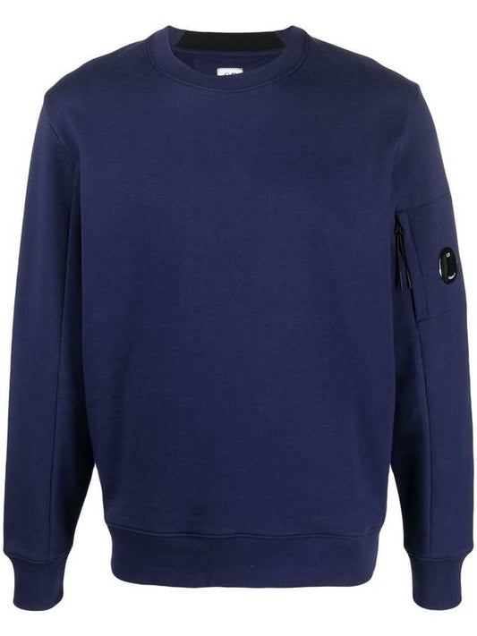 Men's Lens Waffen Diagonal Sweatshirt Navy - CP COMPANY - BALAAN 1