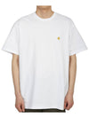 Men's Chase Mini Embroid Logo Short Sleeve T-Shirt White - CARHARTT WIP - BALAAN 2