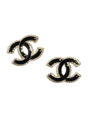 stud earrings metal gold black - CHANEL - BALAAN 1