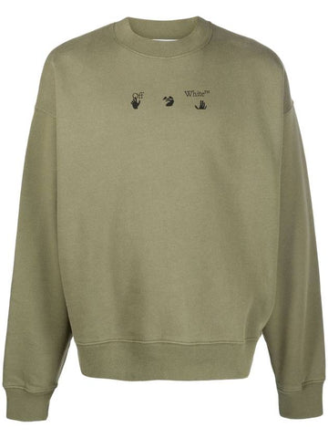 Negative Mark Sweatshirt Green - OFF WHITE - BALAAN 1