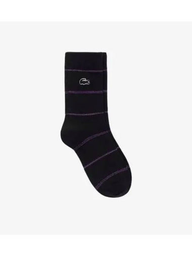 Women s Lurex Heavy Neck Socks Black - LACOSTE - BALAAN 1