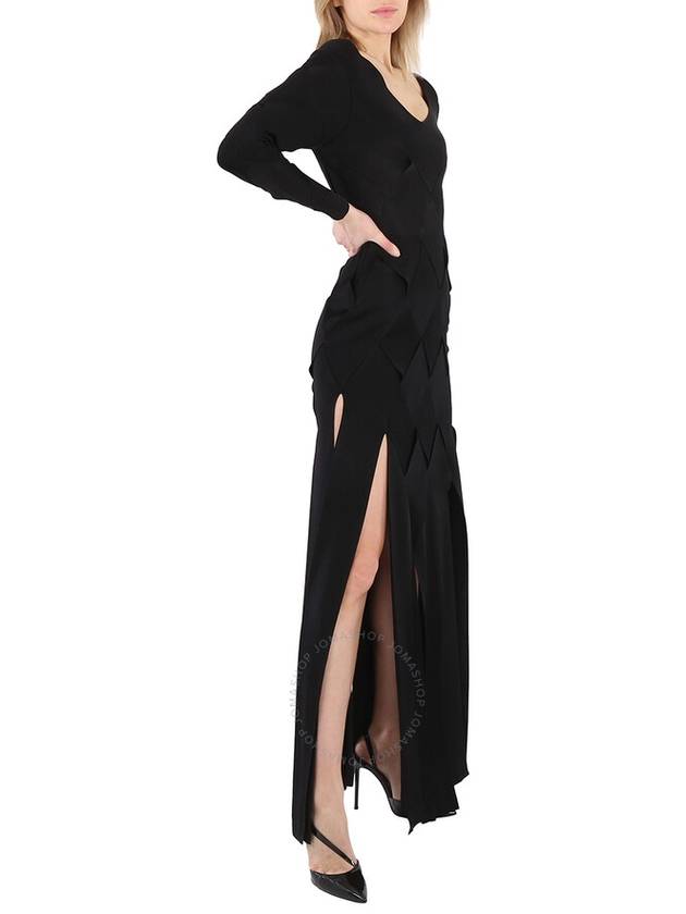 Burberry Ladies Black Anatori Long-sleeve Panelled Knit Gown, Size X-Small - BURBERRY - BALAAN 2