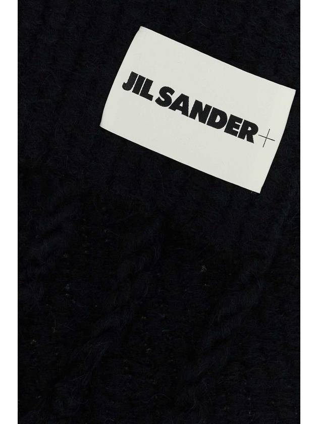 Chunky Knit Scarf Black - JIL SANDER - BALAAN 4